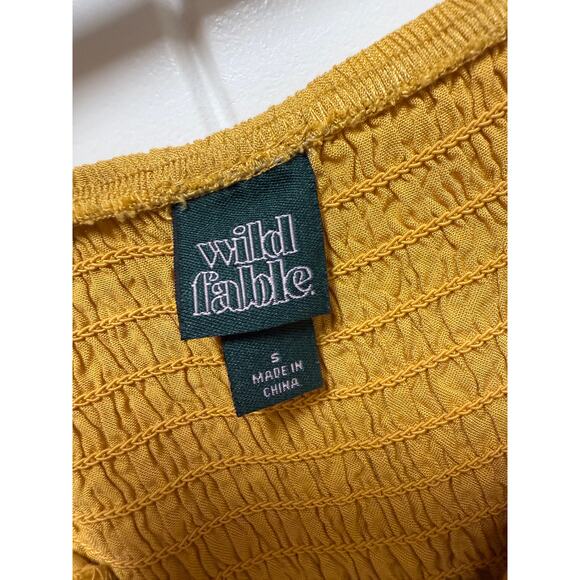 Wild Fable Mustard sundress Size small tank embordered front  fairy cottage - Picture 5 of 5